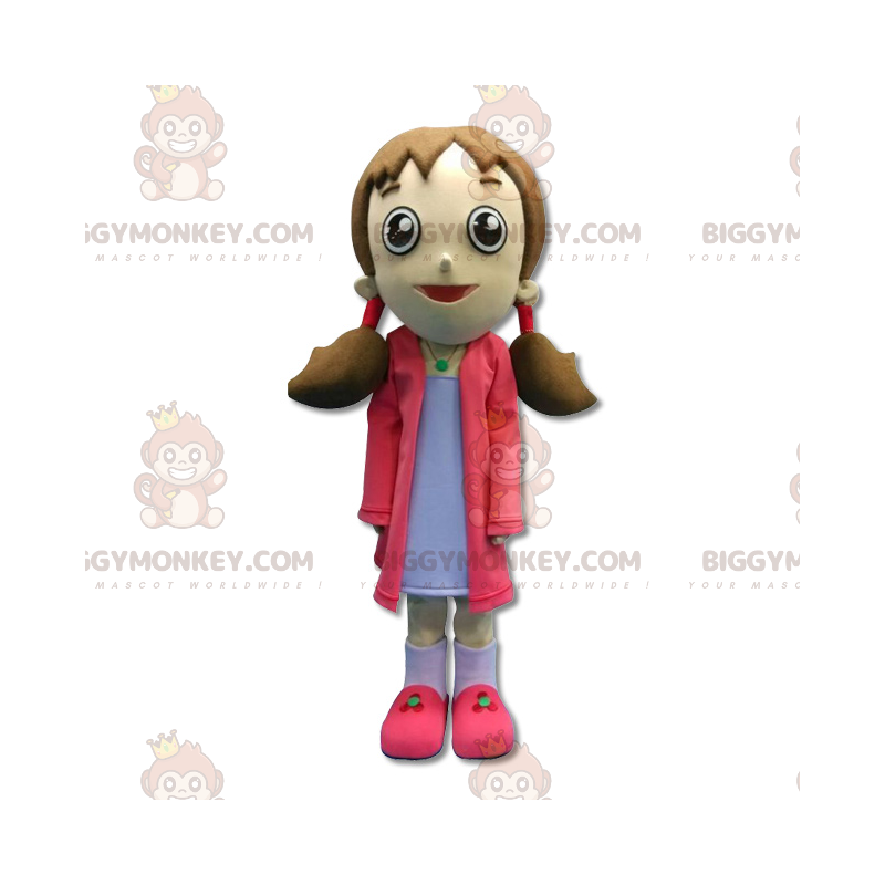 Disfraz de mascota BIGGYMONKEY™ niña vestida de rosa con