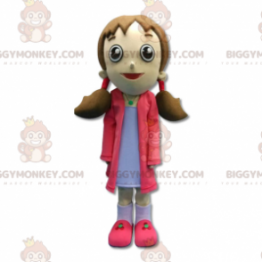 Disfraz de mascota BIGGYMONKEY™ niña vestida de rosa con