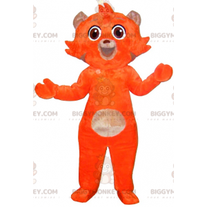 Blødt og sødt orange og beige kat BIGGYMONKEY™ maskotkostume -