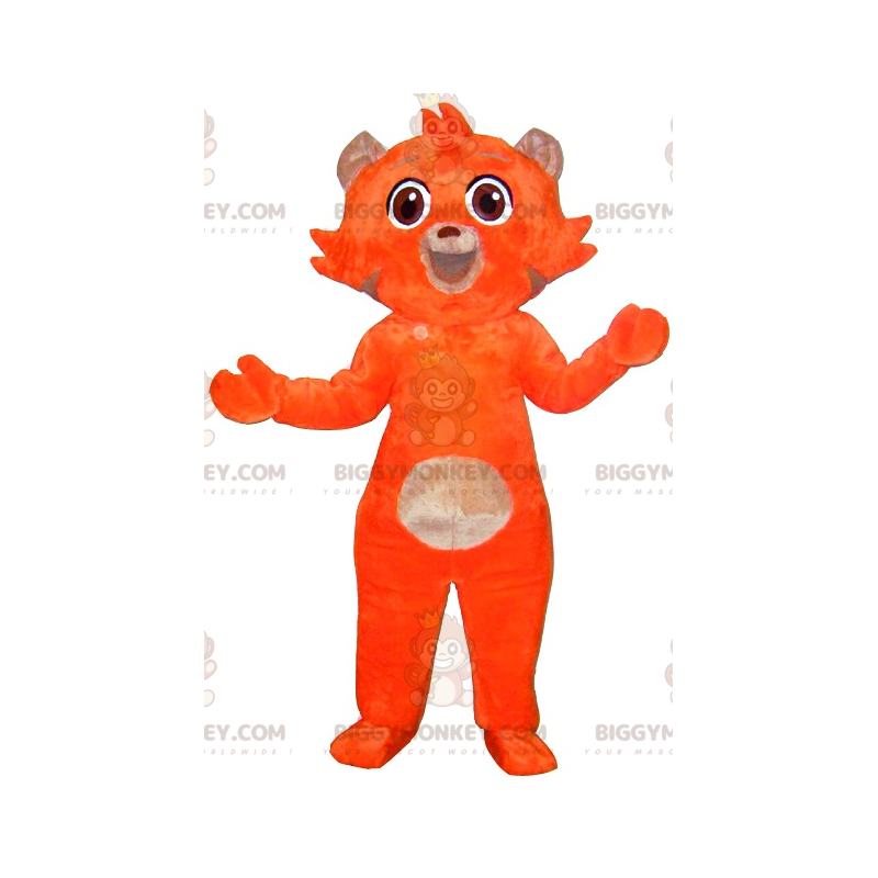 Blødt og sødt orange og beige kat BIGGYMONKEY™ maskotkostume -