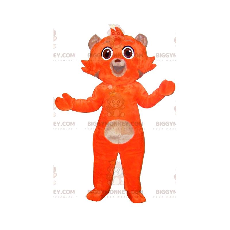 Měkký a roztomilý kostým maskota BIGGYMONKEY™ oranžovo-béžové