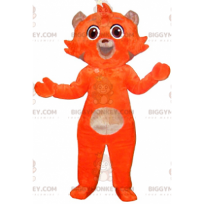 Blødt og sødt orange og beige kat BIGGYMONKEY™ maskotkostume -