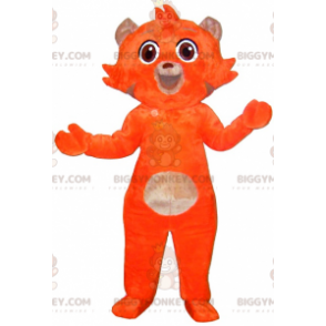 Mjuk och söt orange och beige katt BIGGYMONKEY™ maskotdräkt -