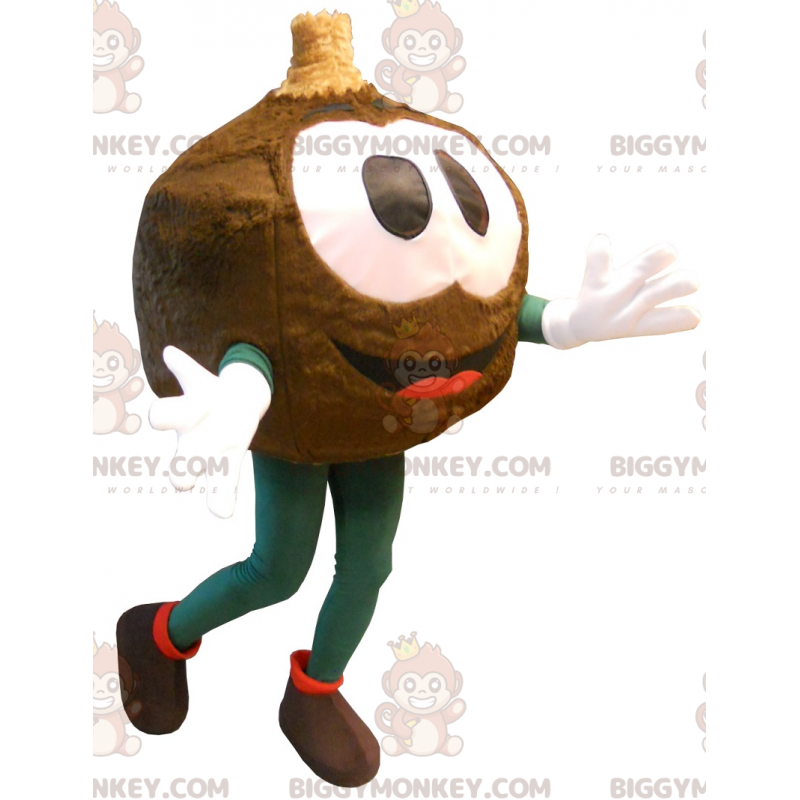 BIGGYMONKEY™ mascot costume of very smiling round man. Fully