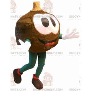 BIGGYMONKEY™ costume mascotte da uomo tondo molto sorridente.