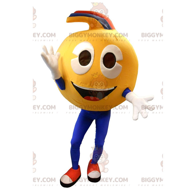 Costume da mascotte BIGGYMONKEY™ con faccina sorridente gialla