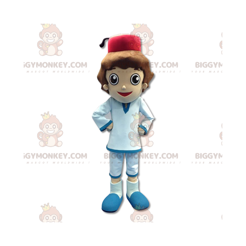 Little Boy Sultan BIGGYMONKEY™ mascottekostuum in westerse jurk