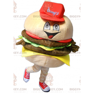 Disfraz de mascota BIGGYMONKEY™ de hamburguesa gigante muy