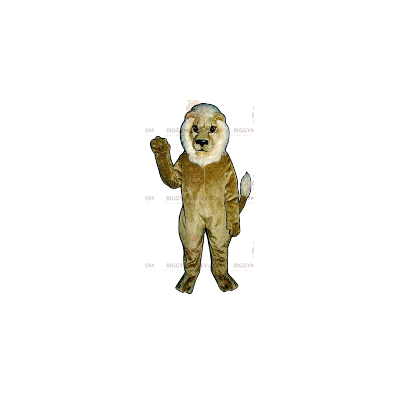 Brown and White Lion BIGGYMONKEY™ Mascot Costume –