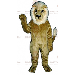 Costume de mascotte BIGGYMONKEY™ de lion marron et blanc -