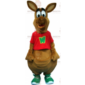 Costume de mascotte BIGGYMONKEY™ de kangourou marron géant.