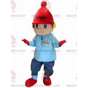 Στολή μασκότ μικρού αγοριού BIGGYMONKEY™ ντυμένη με χειμερινά