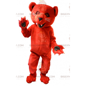 Costume de mascotte BIGGYMONKEY™ d'ours rouge rugissant et