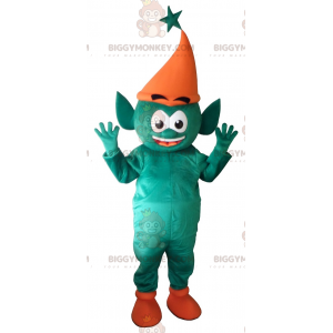 Costume da mascotte da folletto verde elfo gigante