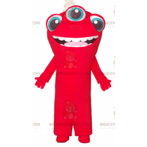 BIGGYMONKEY™ 3-silmäinen punainen muukalainen maskottiasu -
