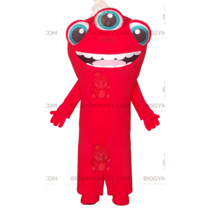 BIGGYMONKEY™ Costume da mascotte alieno rosso con 3 occhi -