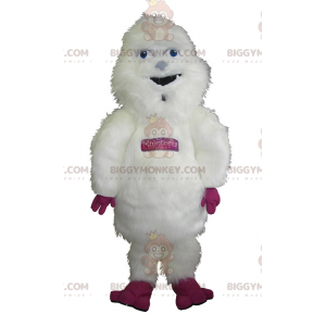 Biały i różowy kostium maskotki BIGGYMONKEY™ olbrzymi włochaty