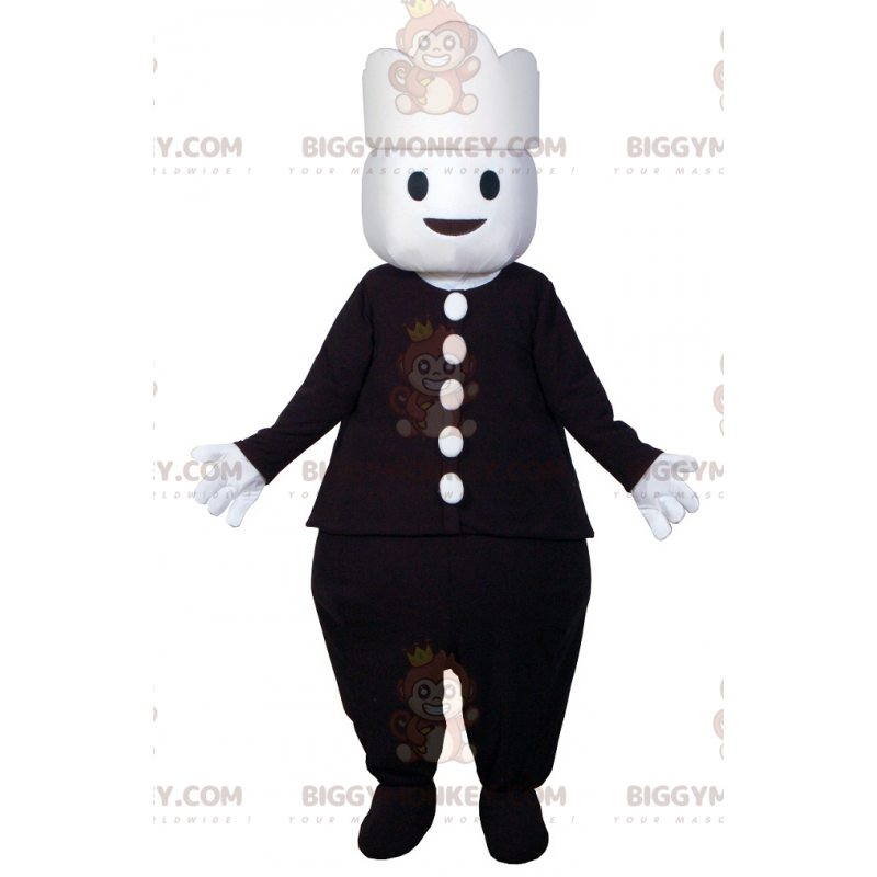 Costume da mascotte BIGGYMONKEY™ vestito di nero. BIGGYMONKEY™