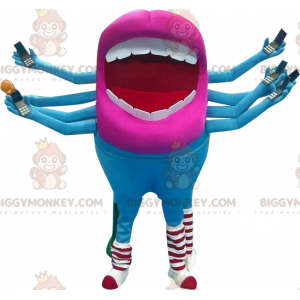 Costume da mascotte BIGGYMONKEY™ bocca gigante con 8 braccia.