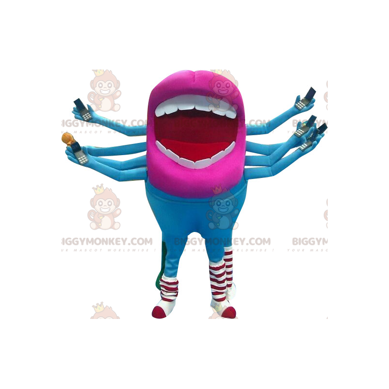 Costume de mascotte BIGGYMONKEY™ de bouche géante avec 8 bras.