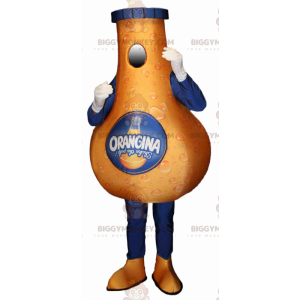 Riesige Orangina-Flasche BIGGYMONKEY™ Maskottchen-Kostüm.