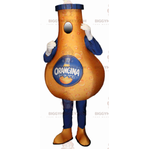 Traje de mascote BIGGYMONKEY™ Garrafa Orangina Gigante. Traje