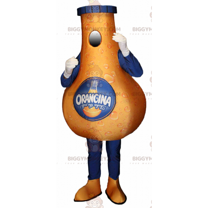Costume da mascotte BIGGYMONKEY™ con bottiglia di orangina