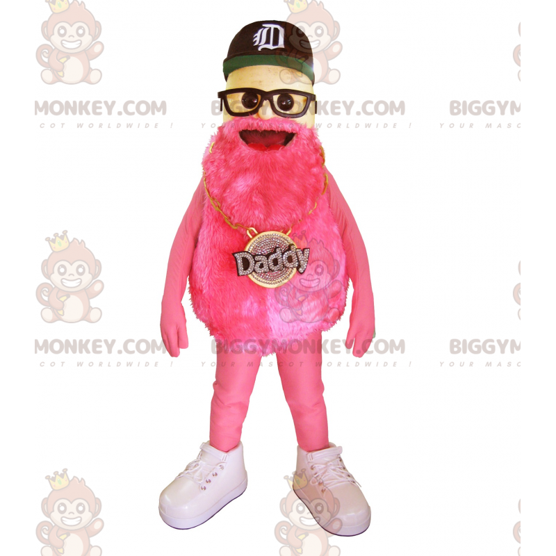 Bearded man BIGGYMONKEY™ mascot costume from famous brand Daddy