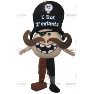BIGGYMONKEY™-mascottekostuum met besnorde piraat. Sneeuwpop