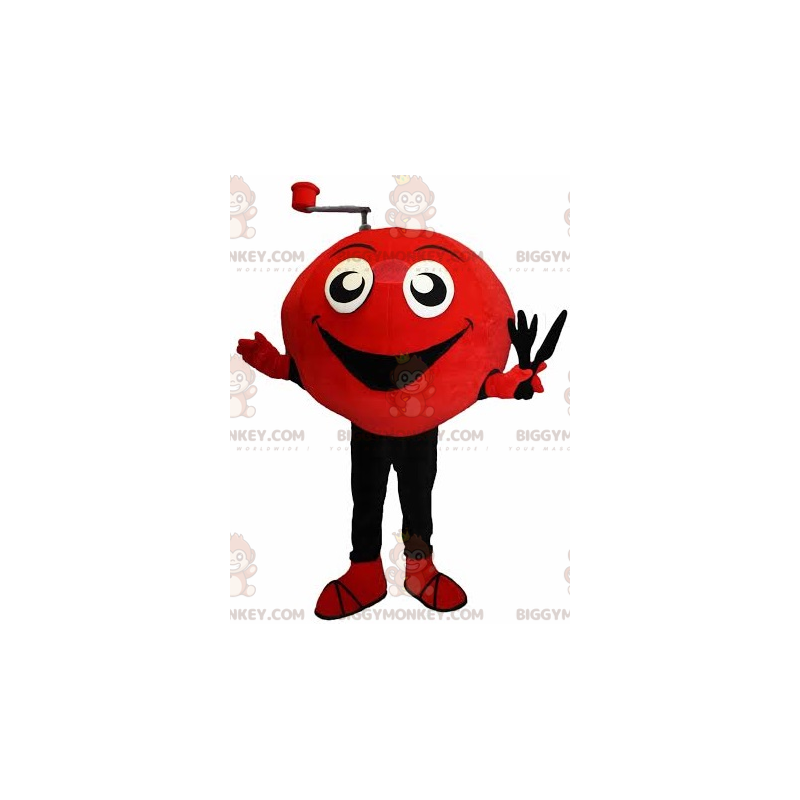 Costume de mascotte BIGGYMONKEY™ de bonhomme jovial rouge et