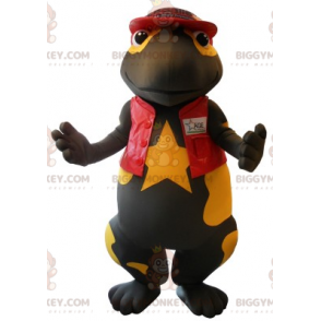 BIGGYMONKEY™ Costume da mascotte Salamandra gigante nera e