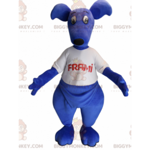 Costume de mascotte BIGGYMONKEY™ de kangourou bleu avec un