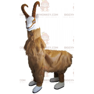 BIGGYMONKEY™ Furry Goat Buff mascottekostuum met hoorns -