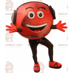 BIGGYMONKEY™ Disfraz de mascota de hombre rojo sonriente con