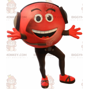 BIGGYMONKEY™ Smiling Red Man Mascot Costume With Operator