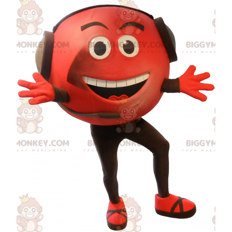 BIGGYMONKEY™ Disfraz de mascota de hombre rojo sonriente con