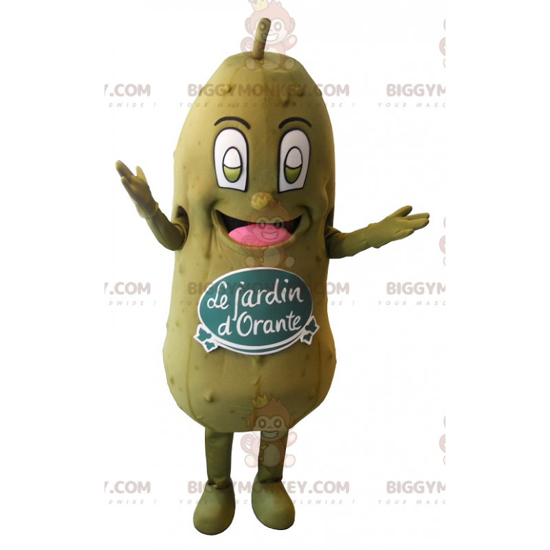 Jättegrön pickle BIGGYMONKEY™ maskotdräkt. Orantes trädgård -