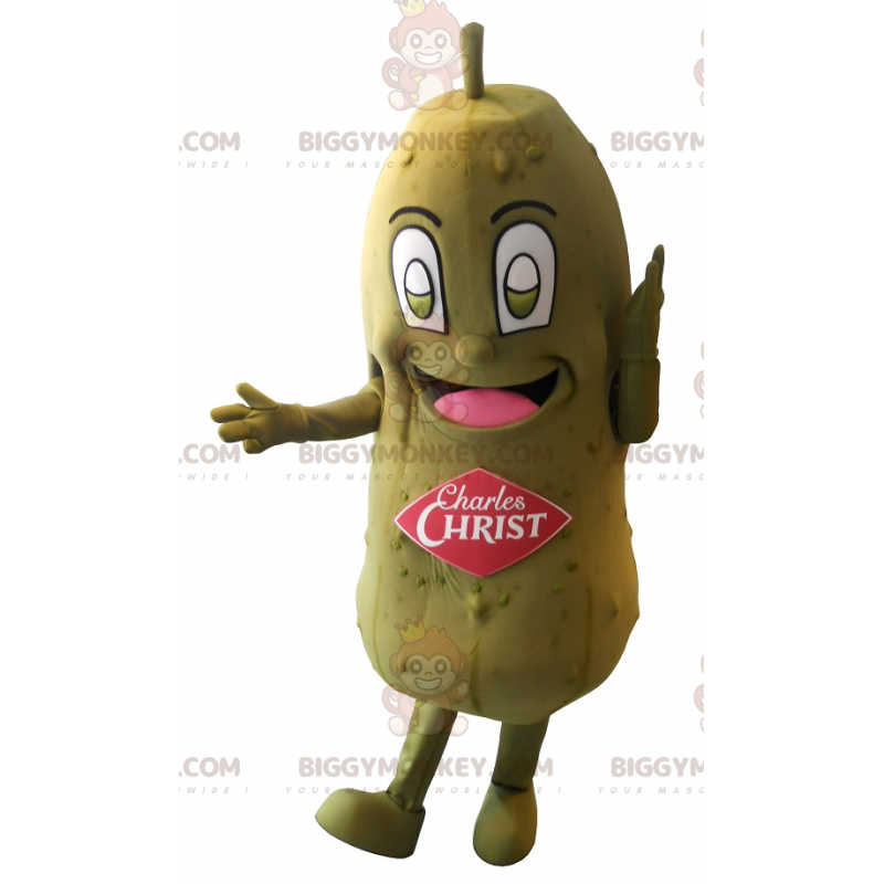 Kæmpe grøn pickle BIGGYMONKEY™ maskotkostume. Charles Kristus -