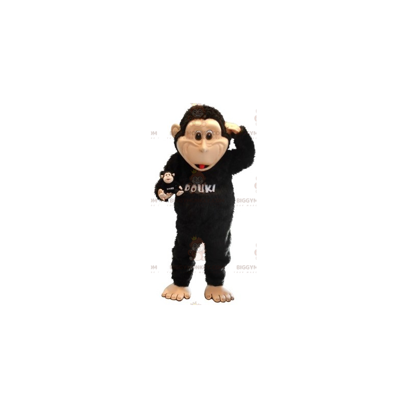 Costume da scimmia nera e marrone chiaro BIGGYMONKEY™. Costume