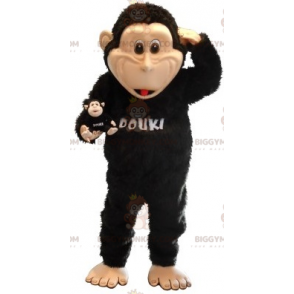 Disfraz de mascota mono negro y tostado BIGGYMONKEY™. Disfraz