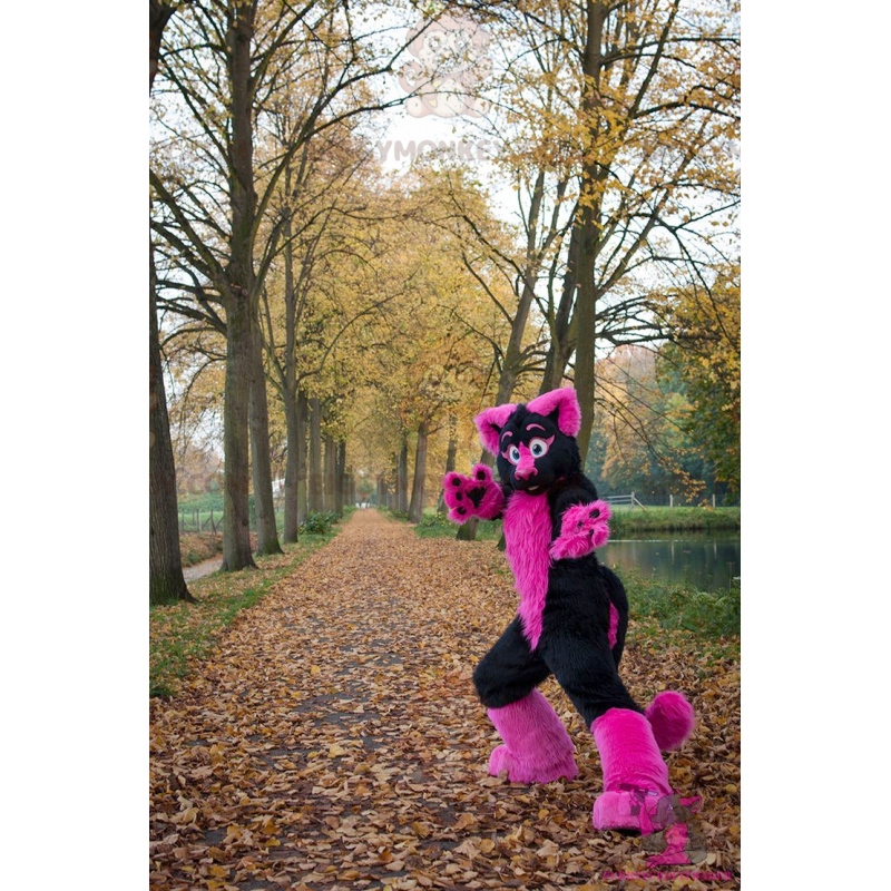 Disfraz de mascota gato rosa y negro BIGGYMONKEY™ -