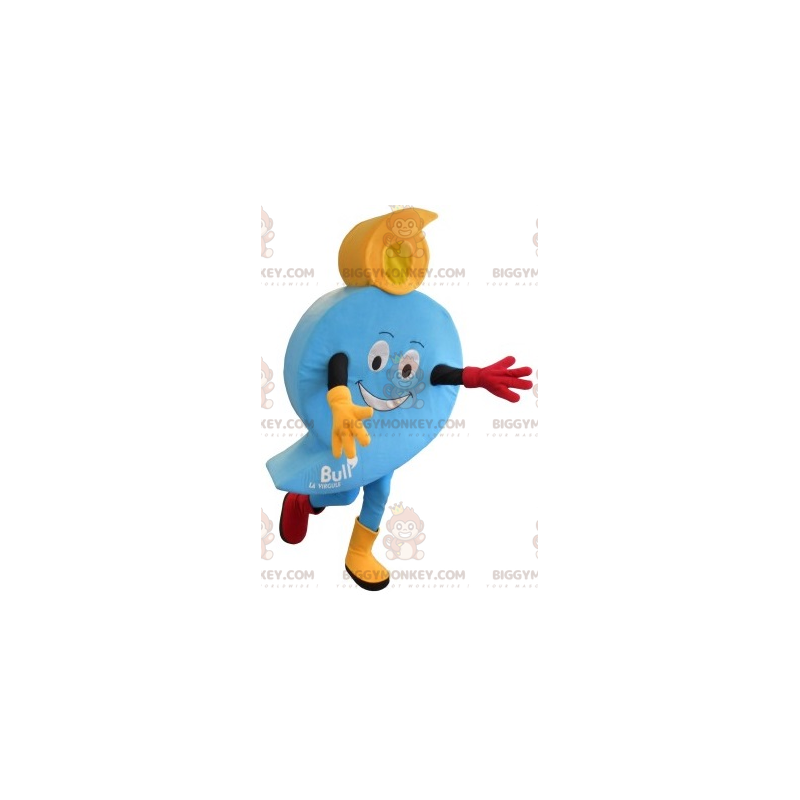 Disfraz de mascota BIGGYMONKEY™ en forma de burbuja azul.