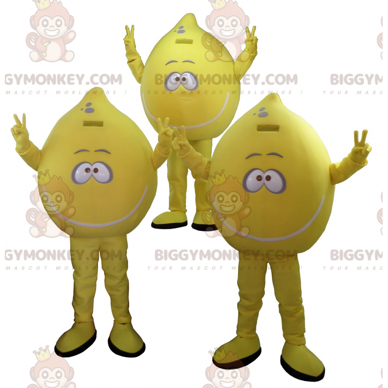 mascotte di limone gigante di BIGGYMONKEY™. Set di 3 mascotte