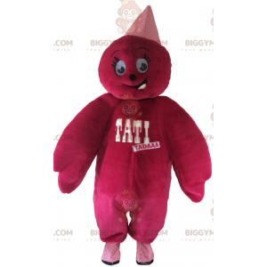 Tati roze pluche pop BIGGYMONKEY™ mascottekostuum. BIGGYMONKEY™