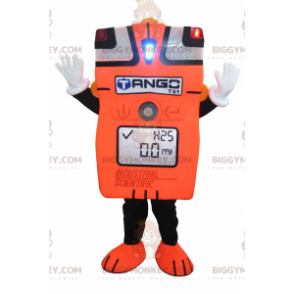Orange och svart Giant Ammeter BIGGYMONKEY™ maskotdräkt -