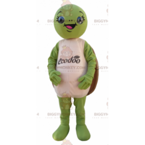 Funny Round Green and Brown Turtle BIGGYMONKEY™ Mascot Costume