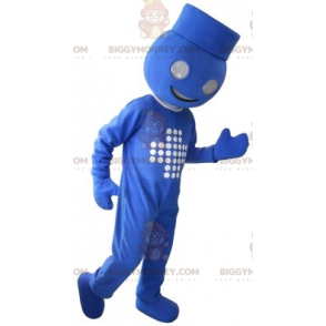 Butler Blue Man BIGGYMONKEY™ maskotdräkt - BiggyMonkey maskot