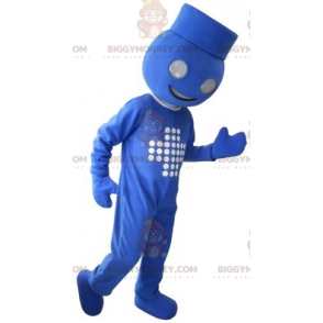 Costume de mascotte BIGGYMONKEY™ de bonhomme bleu de maitre