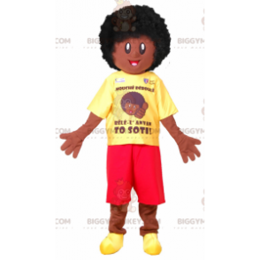 Costume da mascotte BIGGYMONKEY™ per ragazzo afro. Costume da