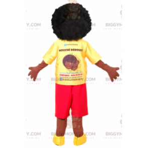 Afro Boy BIGGYMONKEY™ Mascot Costume. African BIGGYMONKEY™